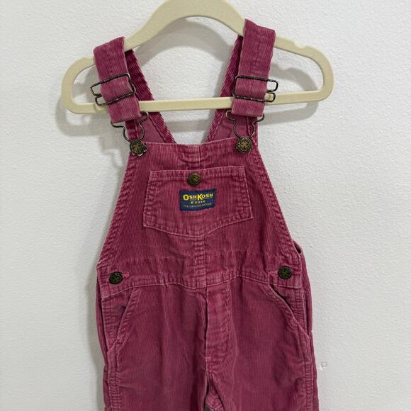 Osh Kosh Vintage Corduroy Pink Overalls 4T - Picture 2 of 6